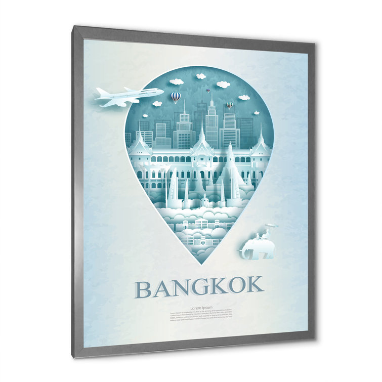 Trinx Bangkok Travail Illustration Painting Framed On Canvas Print